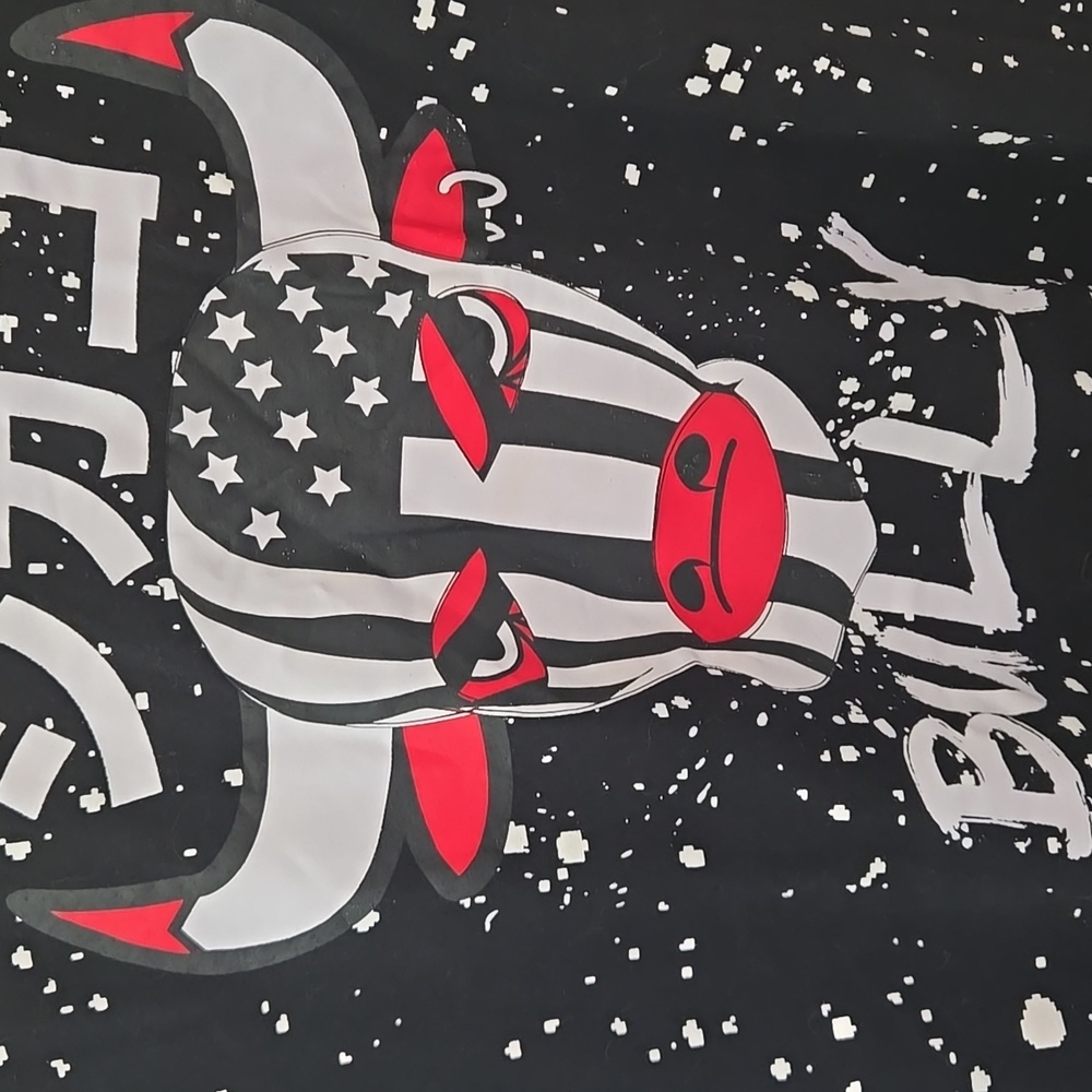 R.S. 1NE Black Graphic T-Shirt with Bull Design - Picture 8 of 12